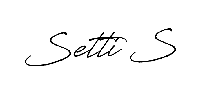 Use a signature maker to create a handwritten signature online. With this signature software, you can design (Antro_Vectra_Bolder) your own signature for name Setti S. Setti S signature style 7 images and pictures png