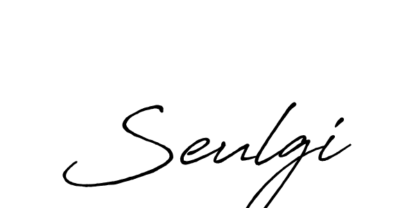 Make a beautiful signature design for name Seulgi. With this signature (Antro_Vectra_Bolder) style, you can create a handwritten signature for free. Seulgi signature style 7 images and pictures png