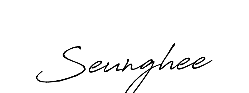 if you are searching for the best signature style for your name Seunghee. so please give up your signature search. here we have designed multiple signature styles  using Antro_Vectra_Bolder. Seunghee signature style 7 images and pictures png