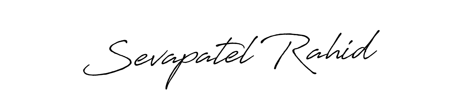 Make a beautiful signature design for name Sevapatel Rahid. With this signature (Antro_Vectra_Bolder) style, you can create a handwritten signature for free. Sevapatel Rahid signature style 7 images and pictures png