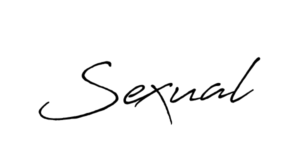 Use a signature maker to create a handwritten signature online. With this signature software, you can design (Antro_Vectra_Bolder) your own signature for name Sexual. Sexual signature style 7 images and pictures png