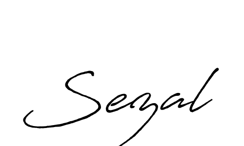 Create a beautiful signature design for name Sezal. With this signature (Antro_Vectra_Bolder) fonts, you can make a handwritten signature for free. Sezal signature style 7 images and pictures png