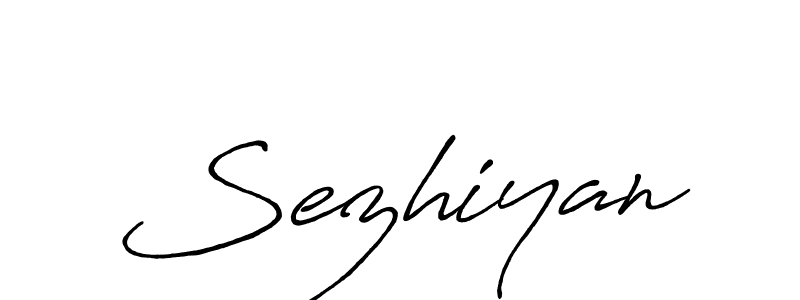Make a beautiful signature design for name Sezhiyan. With this signature (Antro_Vectra_Bolder) style, you can create a handwritten signature for free. Sezhiyan signature style 7 images and pictures png