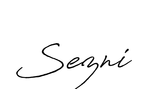 Sezni stylish signature style. Best Handwritten Sign (Antro_Vectra_Bolder) for my name. Handwritten Signature Collection Ideas for my name Sezni. Sezni signature style 7 images and pictures png