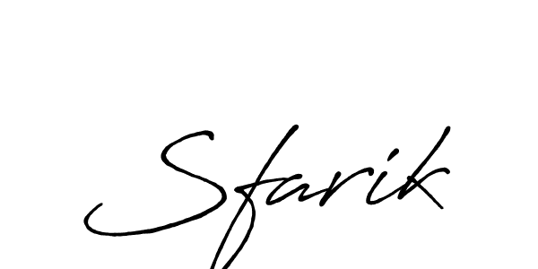 Use a signature maker to create a handwritten signature online. With this signature software, you can design (Antro_Vectra_Bolder) your own signature for name Sfarik. Sfarik signature style 7 images and pictures png