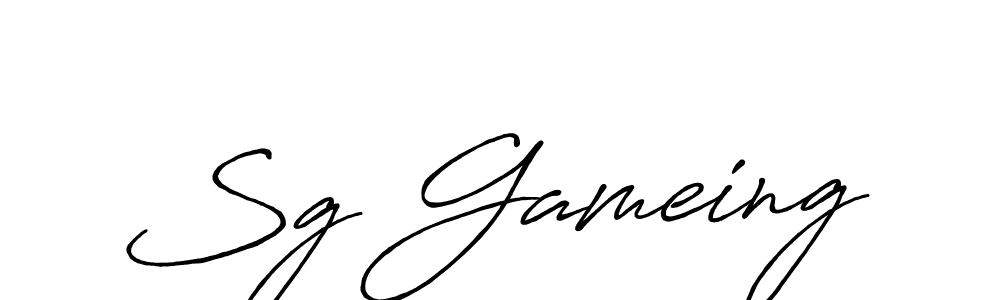 Use a signature maker to create a handwritten signature online. With this signature software, you can design (Antro_Vectra_Bolder) your own signature for name Sg Gameing. Sg Gameing signature style 7 images and pictures png