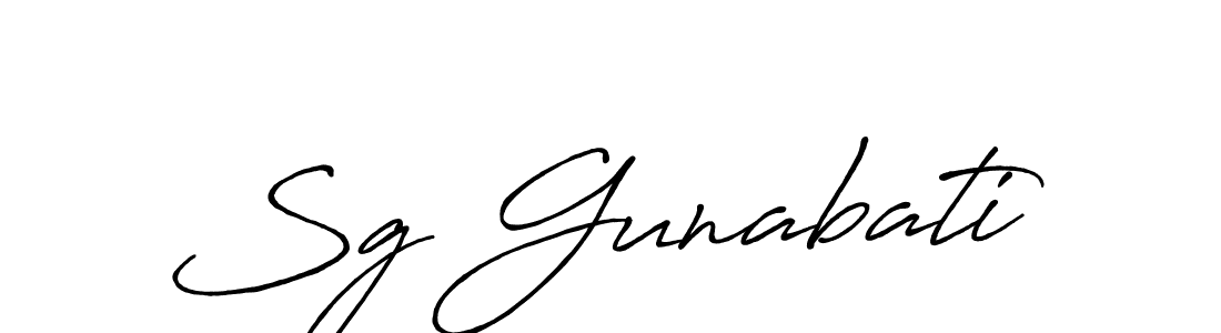 How to make Sg Gunabati name signature. Use Antro_Vectra_Bolder style for creating short signs online. This is the latest handwritten sign. Sg Gunabati signature style 7 images and pictures png