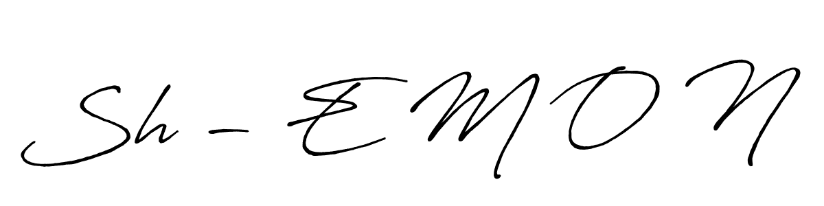 if you are searching for the best signature style for your name Sh - E M O N. so please give up your signature search. here we have designed multiple signature styles  using Antro_Vectra_Bolder. Sh - E M O N signature style 7 images and pictures png