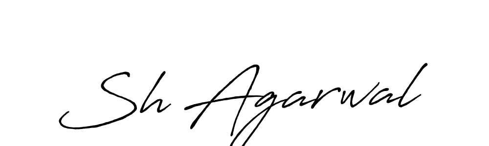 Create a beautiful signature design for name Sh Agarwal. With this signature (Antro_Vectra_Bolder) fonts, you can make a handwritten signature for free. Sh Agarwal signature style 7 images and pictures png