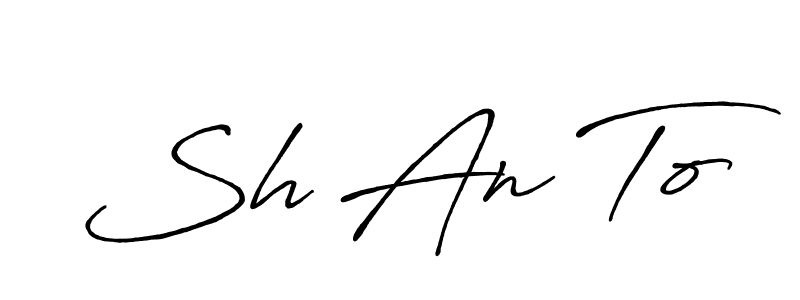 How to make Sh An To name signature. Use Antro_Vectra_Bolder style for creating short signs online. This is the latest handwritten sign. Sh An To signature style 7 images and pictures png