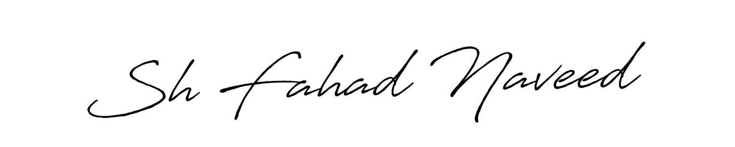 How to make Sh Fahad Naveed name signature. Use Antro_Vectra_Bolder style for creating short signs online. This is the latest handwritten sign. Sh Fahad Naveed signature style 7 images and pictures png