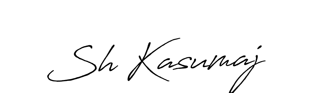 How to make Sh Kasumaj name signature. Use Antro_Vectra_Bolder style for creating short signs online. This is the latest handwritten sign. Sh Kasumaj signature style 7 images and pictures png