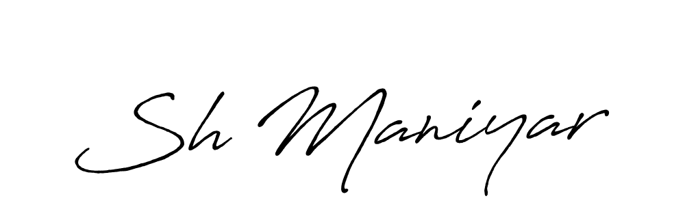 How to make Sh Maniyar name signature. Use Antro_Vectra_Bolder style for creating short signs online. This is the latest handwritten sign. Sh Maniyar signature style 7 images and pictures png