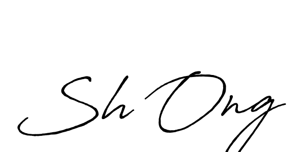 Make a beautiful signature design for name Sh Ong. With this signature (Antro_Vectra_Bolder) style, you can create a handwritten signature for free. Sh Ong signature style 7 images and pictures png