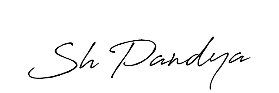 Sh Pandya stylish signature style. Best Handwritten Sign (Antro_Vectra_Bolder) for my name. Handwritten Signature Collection Ideas for my name Sh Pandya. Sh Pandya signature style 7 images and pictures png