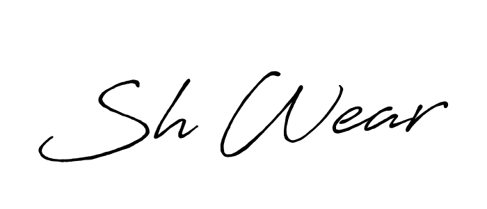 This is the best signature style for the Sh Wear name. Also you like these signature font (Antro_Vectra_Bolder). Mix name signature. Sh Wear signature style 7 images and pictures png