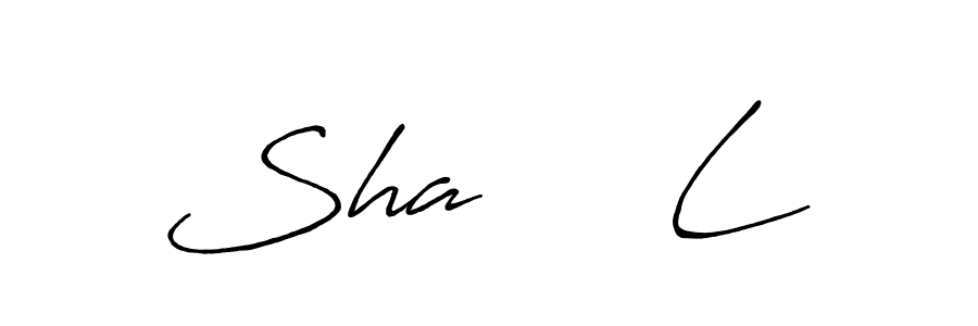 Similarly Antro_Vectra_Bolder is the best handwritten signature design. Signature creator online .You can use it as an online autograph creator for name Sha     L. Sha     L signature style 7 images and pictures png