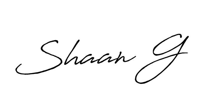 Use a signature maker to create a handwritten signature online. With this signature software, you can design (Antro_Vectra_Bolder) your own signature for name Shaan G. Shaan G signature style 7 images and pictures png