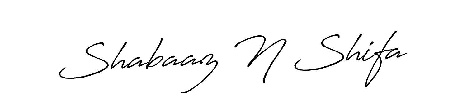 Make a beautiful signature design for name Shabaaz N Shifa. With this signature (Antro_Vectra_Bolder) style, you can create a handwritten signature for free. Shabaaz N Shifa signature style 7 images and pictures png