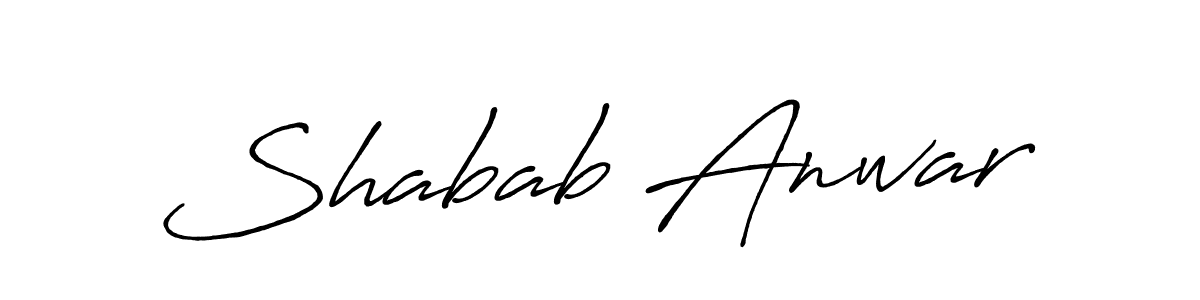 Also You can easily find your signature by using the search form. We will create Shabab Anwar name handwritten signature images for you free of cost using Antro_Vectra_Bolder sign style. Shabab Anwar signature style 7 images and pictures png