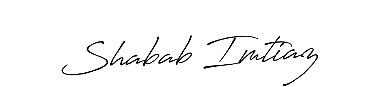 Make a beautiful signature design for name Shabab Imtiaz. With this signature (Antro_Vectra_Bolder) style, you can create a handwritten signature for free. Shabab Imtiaz signature style 7 images and pictures png