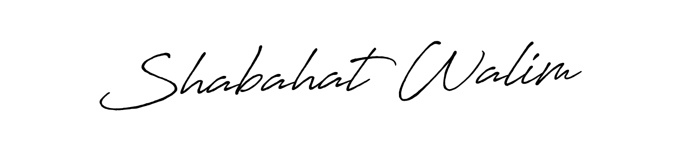 How to make Shabahat Walim name signature. Use Antro_Vectra_Bolder style for creating short signs online. This is the latest handwritten sign. Shabahat Walim signature style 7 images and pictures png