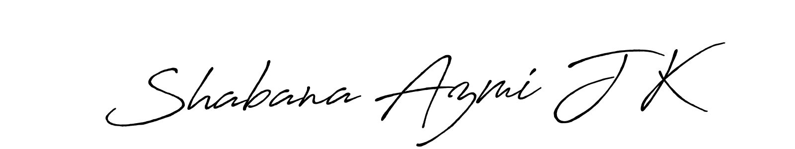 Make a beautiful signature design for name Shabana Azmi J K. With this signature (Antro_Vectra_Bolder) style, you can create a handwritten signature for free. Shabana Azmi J K signature style 7 images and pictures png