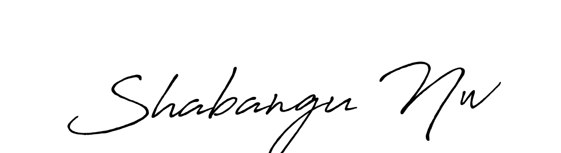 Make a beautiful signature design for name Shabangu Nw. With this signature (Antro_Vectra_Bolder) style, you can create a handwritten signature for free. Shabangu Nw signature style 7 images and pictures png