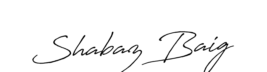 How to make Shabaz Baig name signature. Use Antro_Vectra_Bolder style for creating short signs online. This is the latest handwritten sign. Shabaz Baig signature style 7 images and pictures png