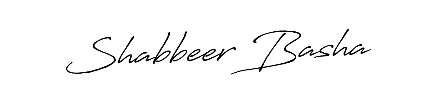 Make a beautiful signature design for name Shabbeer Basha. With this signature (Antro_Vectra_Bolder) style, you can create a handwritten signature for free. Shabbeer Basha signature style 7 images and pictures png