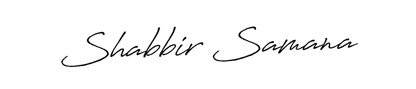 Create a beautiful signature design for name Shabbir Samana. With this signature (Antro_Vectra_Bolder) fonts, you can make a handwritten signature for free. Shabbir Samana signature style 7 images and pictures png