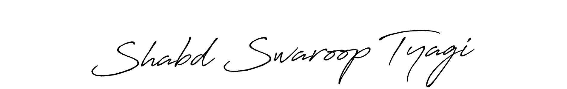 Use a signature maker to create a handwritten signature online. With this signature software, you can design (Antro_Vectra_Bolder) your own signature for name Shabd Swaroop Tyagi. Shabd Swaroop Tyagi signature style 7 images and pictures png