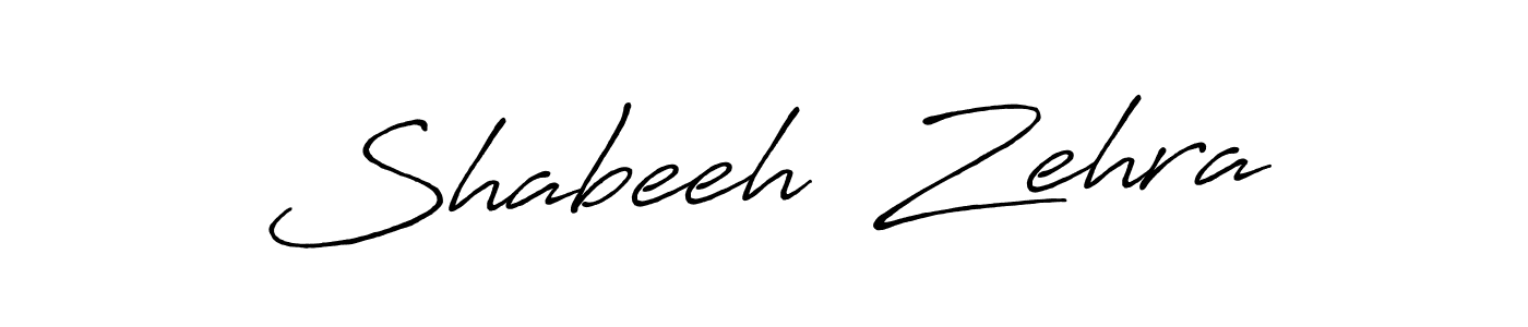 Antro_Vectra_Bolder is a professional signature style that is perfect for those who want to add a touch of class to their signature. It is also a great choice for those who want to make their signature more unique. Get Shabeeh  Zehra name to fancy signature for free. Shabeeh  Zehra signature style 7 images and pictures png