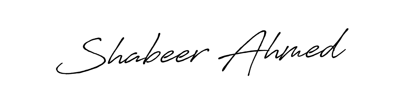 Shabeer Ahmed stylish signature style. Best Handwritten Sign (Antro_Vectra_Bolder) for my name. Handwritten Signature Collection Ideas for my name Shabeer Ahmed. Shabeer Ahmed signature style 7 images and pictures png