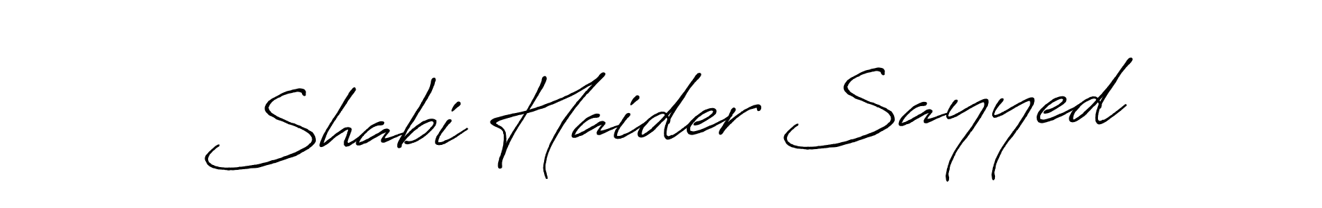 Design your own signature with our free online signature maker. With this signature software, you can create a handwritten (Antro_Vectra_Bolder) signature for name Shabi Haider Sayyed. Shabi Haider Sayyed signature style 7 images and pictures png