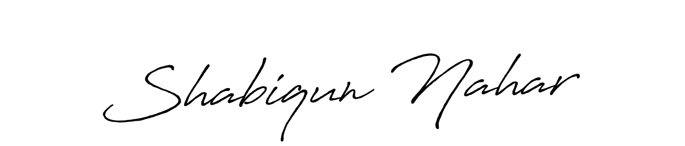 Antro_Vectra_Bolder is a professional signature style that is perfect for those who want to add a touch of class to their signature. It is also a great choice for those who want to make their signature more unique. Get Shabiqun Nahar name to fancy signature for free. Shabiqun Nahar signature style 7 images and pictures png