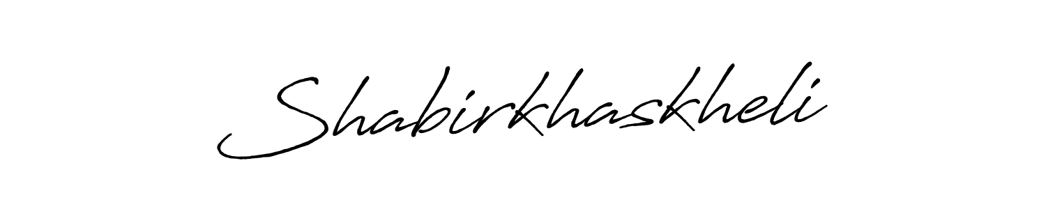 Create a beautiful signature design for name Shabirkhaskheli. With this signature (Antro_Vectra_Bolder) fonts, you can make a handwritten signature for free. Shabirkhaskheli signature style 7 images and pictures png