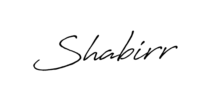Use a signature maker to create a handwritten signature online. With this signature software, you can design (Antro_Vectra_Bolder) your own signature for name Shabirr. Shabirr signature style 7 images and pictures png