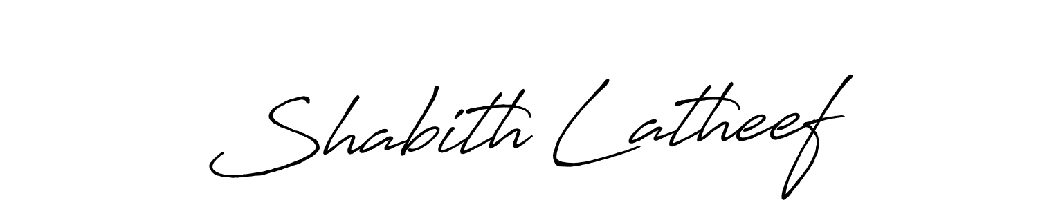 Make a beautiful signature design for name Shabith Latheef. With this signature (Antro_Vectra_Bolder) style, you can create a handwritten signature for free. Shabith Latheef signature style 7 images and pictures png