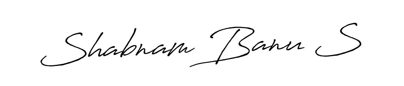 Also You can easily find your signature by using the search form. We will create Shabnam Banu S name handwritten signature images for you free of cost using Antro_Vectra_Bolder sign style. Shabnam Banu S signature style 7 images and pictures png