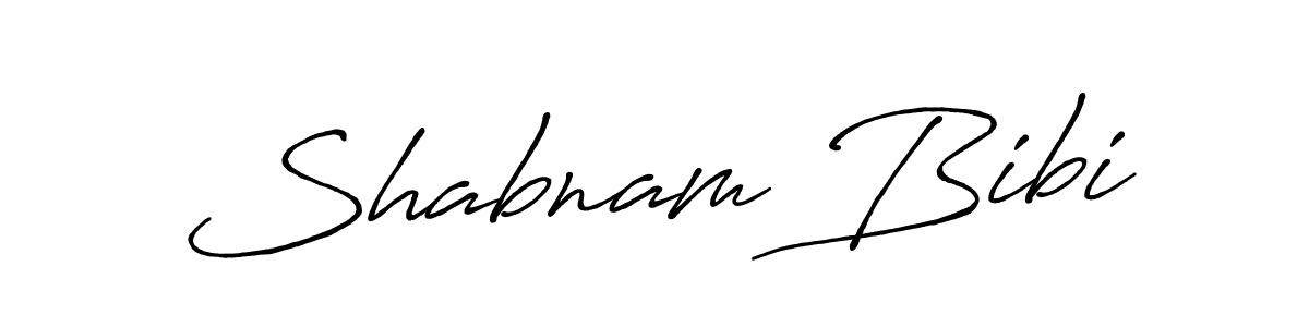 Make a beautiful signature design for name Shabnam Bibi. With this signature (Antro_Vectra_Bolder) style, you can create a handwritten signature for free. Shabnam Bibi signature style 7 images and pictures png