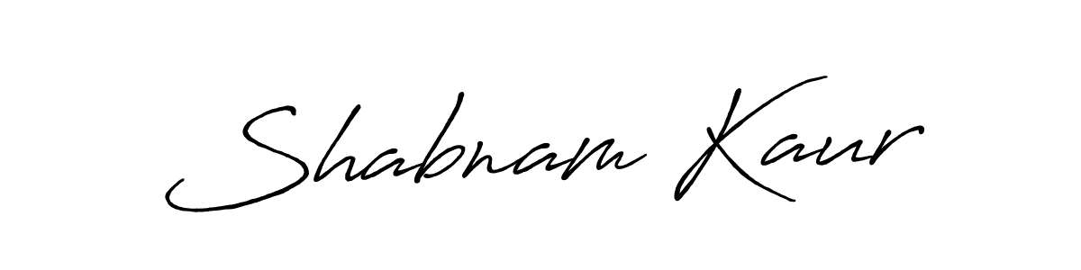 Make a beautiful signature design for name Shabnam Kaur. With this signature (Antro_Vectra_Bolder) style, you can create a handwritten signature for free. Shabnam Kaur signature style 7 images and pictures png