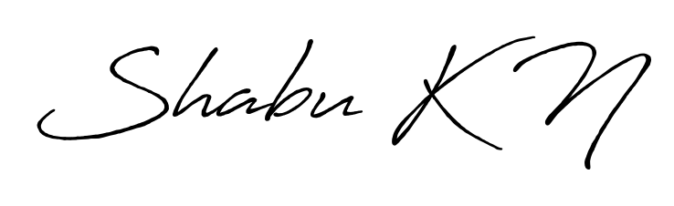 Make a beautiful signature design for name Shabu K N. With this signature (Antro_Vectra_Bolder) style, you can create a handwritten signature for free. Shabu K N signature style 7 images and pictures png