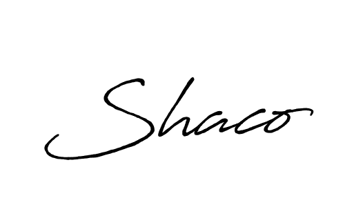 Shaco stylish signature style. Best Handwritten Sign (Antro_Vectra_Bolder) for my name. Handwritten Signature Collection Ideas for my name Shaco. Shaco signature style 7 images and pictures png