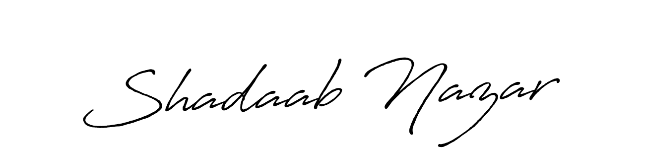 Similarly Antro_Vectra_Bolder is the best handwritten signature design. Signature creator online .You can use it as an online autograph creator for name Shadaab Nazar. Shadaab Nazar signature style 7 images and pictures png