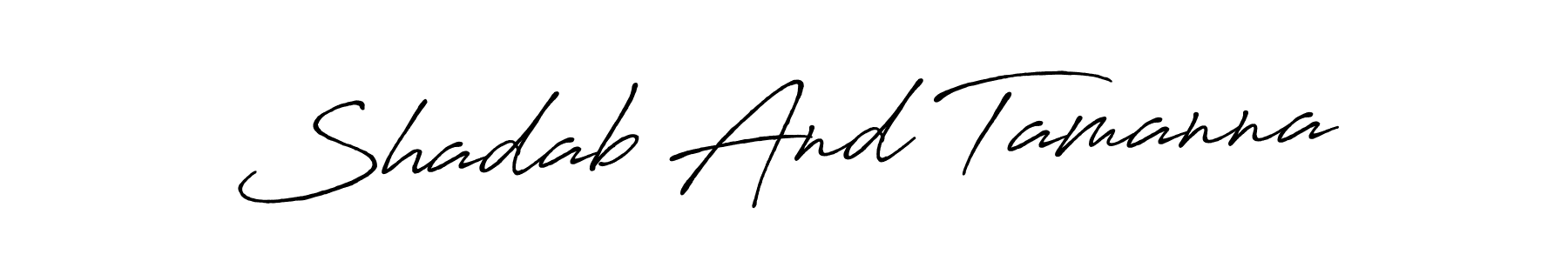 Make a beautiful signature design for name Shadab And Tamanna. With this signature (Antro_Vectra_Bolder) style, you can create a handwritten signature for free. Shadab And Tamanna signature style 7 images and pictures png