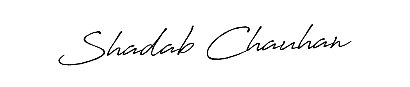 Similarly Antro_Vectra_Bolder is the best handwritten signature design. Signature creator online .You can use it as an online autograph creator for name Shadab Chauhan. Shadab Chauhan signature style 7 images and pictures png