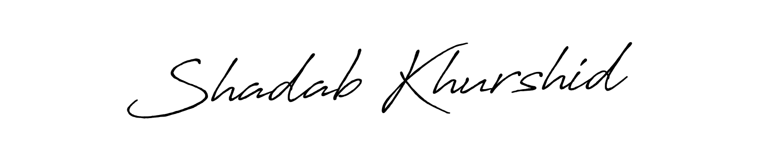 Create a beautiful signature design for name Shadab Khurshid. With this signature (Antro_Vectra_Bolder) fonts, you can make a handwritten signature for free. Shadab Khurshid signature style 7 images and pictures png