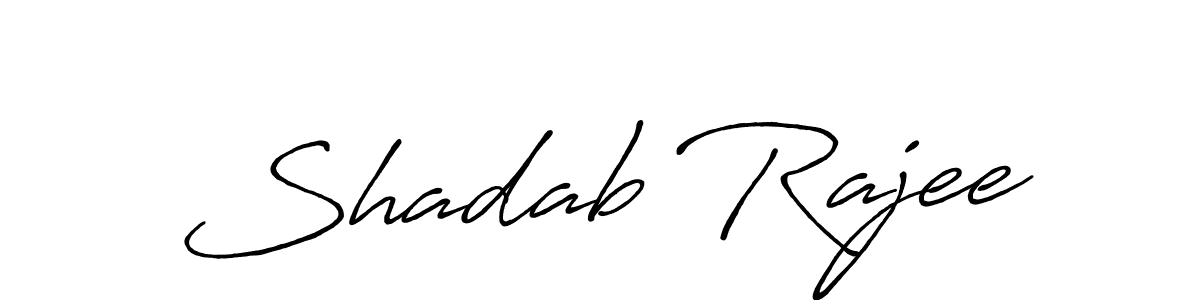 This is the best signature style for the Shadab Rajee name. Also you like these signature font (Antro_Vectra_Bolder). Mix name signature. Shadab Rajee signature style 7 images and pictures png