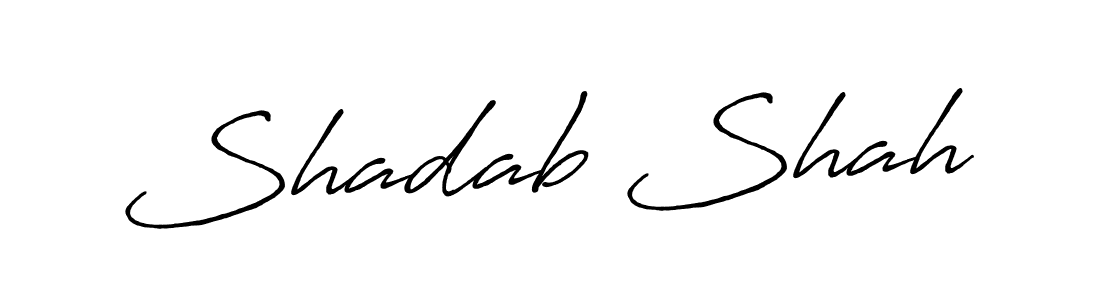 How to make Shadab Shah name signature. Use Antro_Vectra_Bolder style for creating short signs online. This is the latest handwritten sign. Shadab Shah signature style 7 images and pictures png